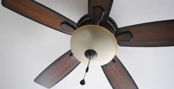 Fully installed ceiling fan with balanced blades and light fixture in Indianapolis, IN
