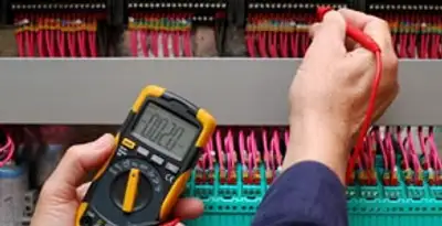 electrical service showing professional testing and troubleshooting of electrical panel by licensed electricians in Indianapolis, IN