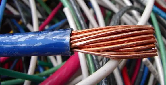 electrical wiring services showing exposed copper conductors and cable preparation in Indianapolis, IN