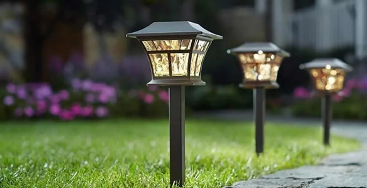 landscape lighting installation services with professionally installed pathway lights in Indianapolis, IN