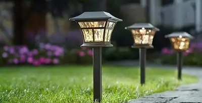 landscape lighting installation services with professionally installed pathway lights in Indianapolis, IN