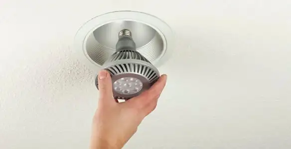 lighting installation service featuring recessed ceiling light installed by licensed professionals in Indianapolis, IN