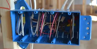 new construction wiring installation featuring electrical boxes and cable routing by expert electricians in Indianapolis, IN