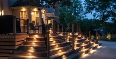 Residential electrician installing outdoor lighting for home safety in Indianapolis, IN