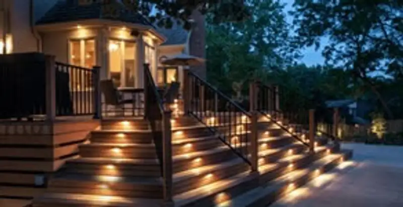 Residential electrician installing outdoor lighting for home safety in Indianapolis, IN