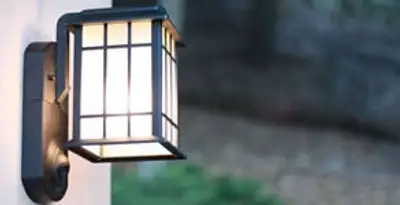 security light installation services with professionally mounted exterior wall light in Indianapolis, IN